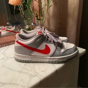 Nike Kids Sneakers with Red and Gray Design